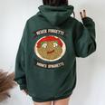 Never Forgetti Mom's Spaghetti Food Dish Pasta Women Oversized Hoodie Back Print Forest
