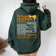 Fried Chicken Nutrition Food Facts Thanksgiving Xmas Women Oversized Hoodie Back Print Forest