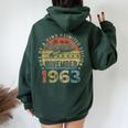 60 Year Old November 1963 Vintage Retro 60Th Birthday Women Oversized Hoodie Back Print Forest