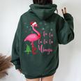 Flamingo Christmas Holiday Tropical Beach Party Women Oversized Hoodie Back Print Forest