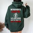 Intp Introverts Unite Anti Social For Women Women Oversized Hoodie Back Print Forest