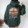 Never Underestimate An Old Woman With A Bicycle Lovers Women Oversized Hoodie Back Print Forest