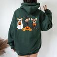 Ghost And Witch Chihuahua Halloween Dog Ghost Pumpkin Women Oversized Hoodie Back Print Forest