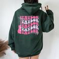 Girl Retro Taylor First Name Personalized Groovy Birthday Women Oversized Hoodie Back Print Forest