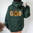 With God All Things Are Possible Christian Fall Thanksgiving Women Oversized Hoodie Back Print Forest