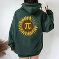 Happy Pi Day Sunflower Lovers Pi Day Number Symbol Math Women Oversized Hoodie Back Print Forest