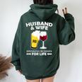 Husband And Wife Drinking Buddies For Life Women Oversized Hoodie Back Print Forest