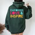 Inspirational Inclusion Empowerment Quote For Teacher Women Oversized Hoodie Back Print Forest