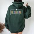 Instructional Coach Physical Education Coach Teacher Squad Women Oversized Hoodie Back Print Forest