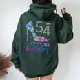 It's My 54Th Purple Shoe Crown Happy 54Th Birthday Women Oversized Hoodie Back Print Forest