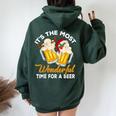 It's The Most Wonderful Time For A Beer Drinking Christmas Women Oversized Hoodie Back Print Forest