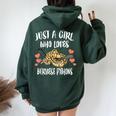 Just A Girl Who Loves Burmese Pythons Snakes Women Oversized Hoodie Back Print Forest