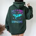 Just A Girl Who Loves Dragons Women Oversized Hoodie Back Print Forest