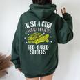 Just A Girl Who Loves Red-Eared Sliders Slider Turtle Women Oversized Hoodie Back Print Forest