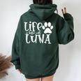 Life Is Better With Luna Pet Dog Owner Christmas Mom Women Oversized Hoodie Back Print Forest