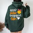 Little Sister Biggest Fan Water Polo Sister Water Polo Sis Women Oversized Hoodie Back Print Forest