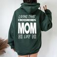 Living That Crosswords Mom Life Crossword Puzzle Lover Women Oversized Hoodie Back Print Forest