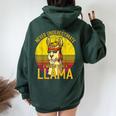 Llama Never Underestimate A Woman With A Llama Women Oversized Hoodie Back Print Forest