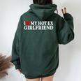 I Love Heart My Hot Ex Girlfriend Mr & Mrs His & Her Women Oversized Hoodie Back Print Forest