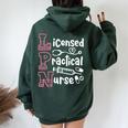 Lpn Licensed Practical Nurse Lpn Women Oversized Hoodie Back Print Forest