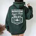 Married With A Super Sexy Pilot Aviator Wife Couple Women Oversized Hoodie Back Print Forest