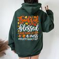 Math Teacher Thankful Blessed And Kind Of A Mess Women Oversized Hoodie Back Print Forest