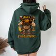 Have A Melanin Thanksgiving Afro African Family Fall Women Women Oversized Hoodie Back Print Forest