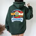 Mom Of The Birthday Boy Dog Paw Family Decorations Party Women Oversized Hoodie Back Print Forest