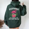 Momingo Like A Normal Mom Flamingo Lover Mother's Day Women Oversized Hoodie Back Print Forest