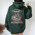Mommy Biker Chick Never Underestimate Motorcycle Women Oversized Hoodie Back Print Forest