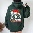 Nana Claus Christmas Lights Santa Hat Pajama Family Matching Women Oversized Hoodie Back Print Forest