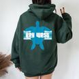 Nation Key West Florida Wildlife Refuge Fl Sea Turtle Women Oversized Hoodie Back Print Forest