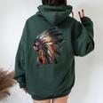 Native American Indian Headpiece Feathers For And Women Women Oversized Hoodie Back Print Forest