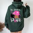 In October We Wear Pink Breast Cancer Awareness Black Women Oversized Hoodie Back Print Forest