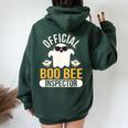 Official Boo Bee Inspector Halloween Humor Ghost Women Oversized Hoodie Back Print Forest