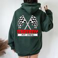 Pit Mom Crew Mommy Racing Race Car Costume Women Women Oversized Hoodie Back Print Forest