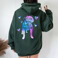Pitbull Rescue Is My Favorite Breed Watercolor Cute Mom Women Oversized Hoodie Back Print Forest