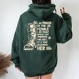 Proud Of The Female Boots Veteran Army Patriotic Men Women Oversized Hoodie Back Print Forest