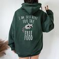 Raccoon Trash Panda Just Here For The Free Food Women Oversized Hoodie Back Print Forest