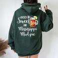 Raised On Sweet Tea And Mississippi Mud Pie T Women Oversized Hoodie Back Print Forest