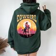 Rodeo Western Country Southern Cowgirl Hat Cowgirl Women Oversized Hoodie Back Print Forest