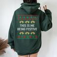 Sarcastic Christmas Holiday Party Festive Costume Women Oversized Hoodie Back Print Forest