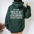 If I Say First Of All Run Away Sarcastic Quote Women Oversized Hoodie Back Print Forest