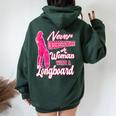 Skateboard Never Underestimate A Woman With A Longboard Women Oversized Hoodie Back Print Forest