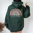 Social Studies Rainbow Social Studies Teacher Appreciation Women Oversized Hoodie Back Print Forest