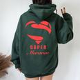 Super Mamaw Superhero Family Christmas Costume Women Oversized Hoodie Back Print Forest