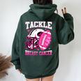 Tackle Breast Cancer Awareness 2023 Pink Ribbon Women Oversized Hoodie Back Print Forest