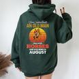 Never Underestimate A August Old Man Who Loves Horses Png Women Oversized Hoodie Back Print Forest