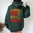 Never Underestimate A Cool Mom With A Bowling Ball Women Oversized Hoodie Back Print Forest