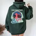 Never Underestimate A Girl With A Bow Archery Sagittarius Women Oversized Hoodie Back Print Forest